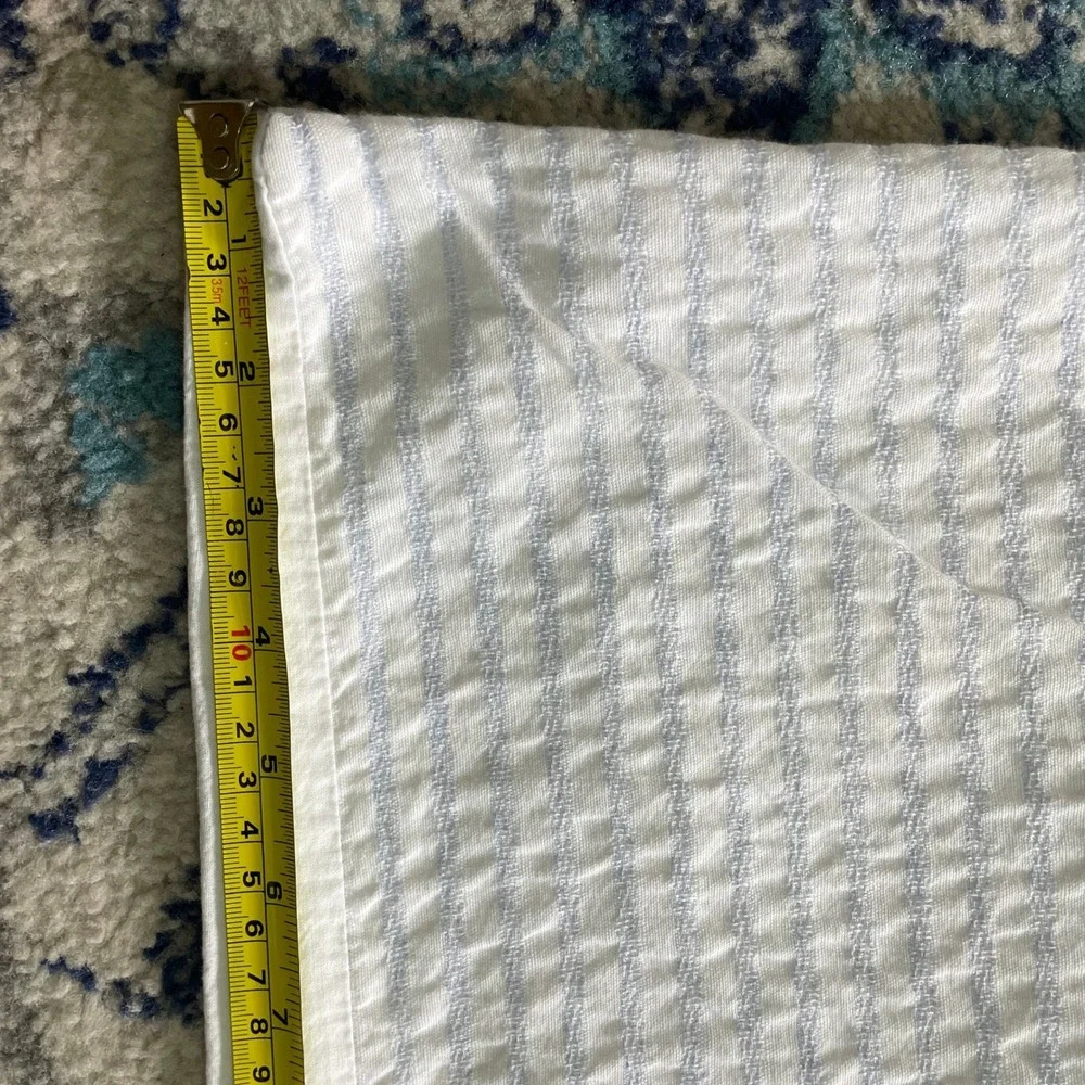 Inup Home Duvet Cover Unisex Full Blue White Good Seersucker Striped Cotton